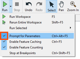 Enabling Prompt for User Parameters
